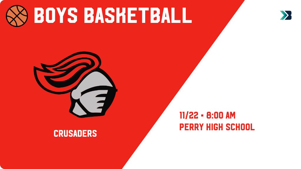 Boys Basketball (Varsity) Game Day! - Check out the event preview for the Coon Rapids-Bayard Crusaders. It starts at 8:00 AM and is at Perry High School. gobound.com/ia/ihsaa/boysb…