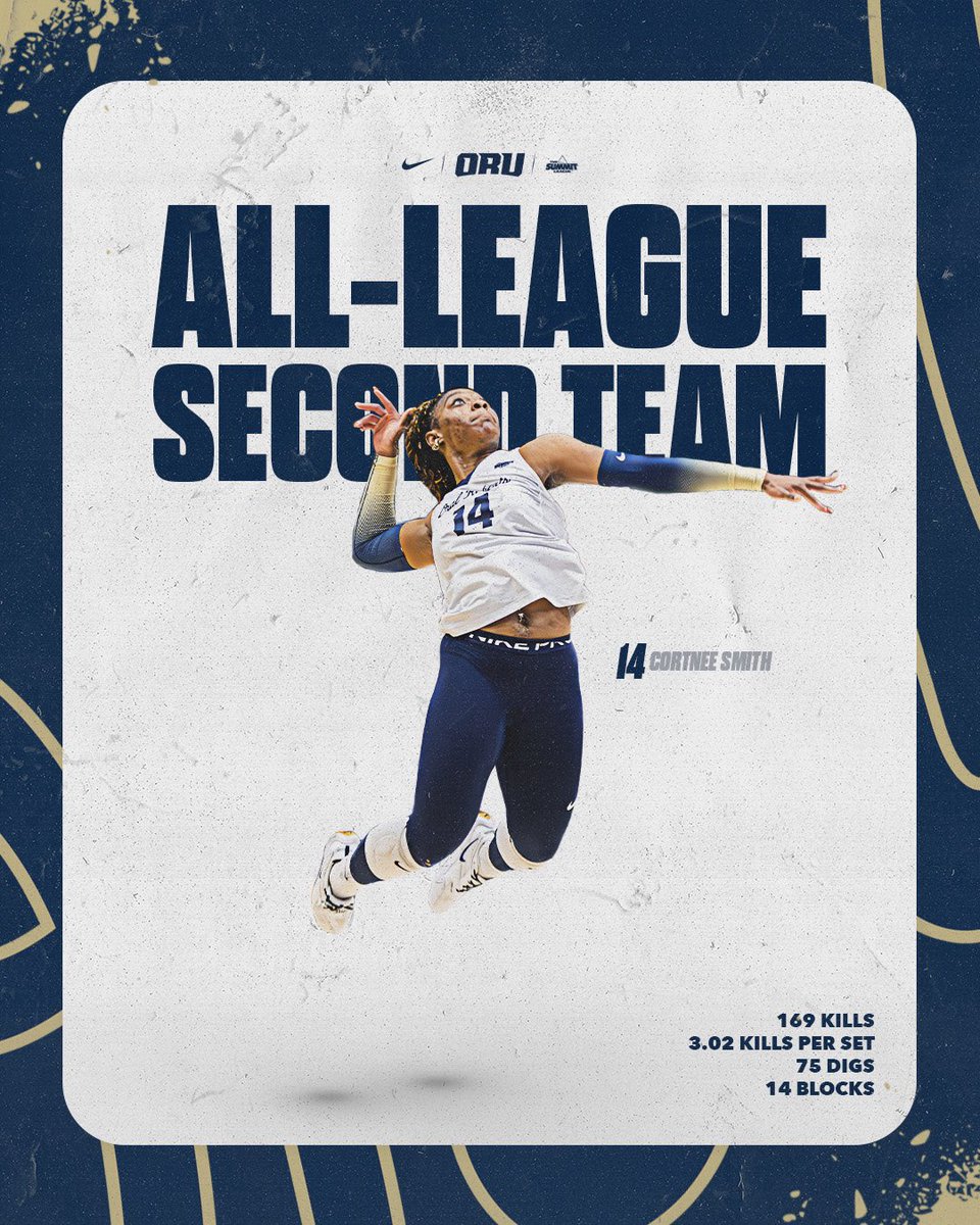 Who else? 👏

Congratulations to Cortnee Smith for earning her spot on the All-Summit League Second Team!

#ORUVB | #GoldenStandard