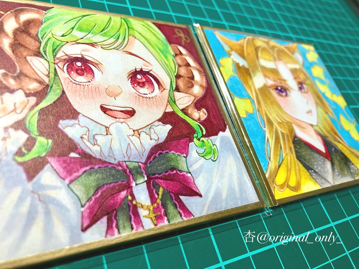 一日2枚が限界(ヽ´ω`) 豆色紙でも大変だ #コピック #アナログイラスト