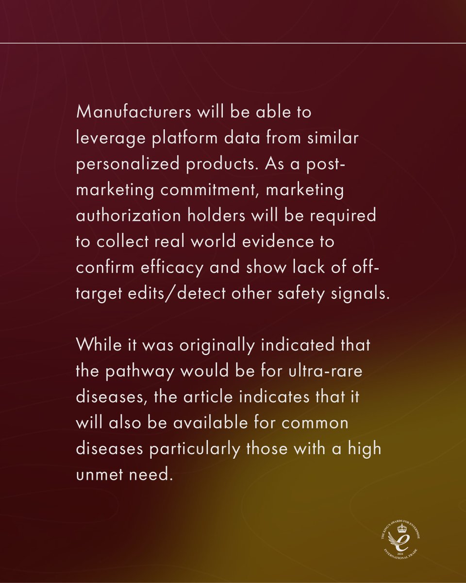 scendea's tweet image. The @US_FDA has published a paper on a plausible mechanism pathway, a #regulatory framework to accelerate approval of bespoke, #patient-specific #therapies when traditional trials are not feasible.
-
For more information on this guidance, get in touch: scendea.com/contact