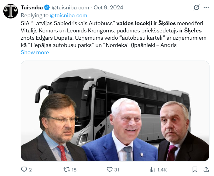 Kāpēc ZZS Krauze un PRO vadītā <a href="/Sat_Min/">Satiksmes ministrija</a> <a href="/atis_svinka/">Atis Švinka</a> <a href="/GDubkevics/">Ģirts Dubkēvičs</a> noklusē pārvadātāju  saistību ar Šleseru, Šķēli un Savicki, kuri uzvar iepirkumus par dempinga cenām, šoferiem maksā nožēlojamas algas, nespēj izpildīt līgumus un sabotē autobusi satiksmi Latvijas laukos?