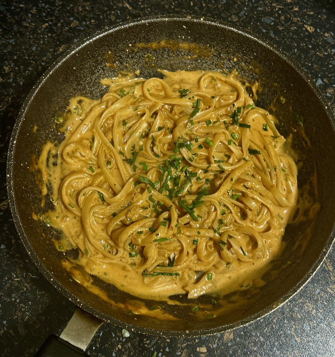 musingsandwalks's tweet image. high fat high carbs high calories zero protein zero nutrient mushroom and chive pasta