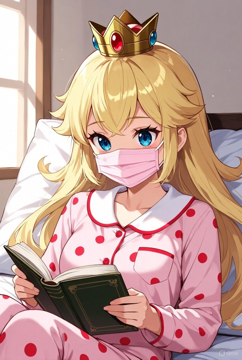 ピーチの夜更かし読書

ピーチ「フムフム、この本によるとマスクが初めて作られたのは江戸時代なんだって。勉強になるわねぇ・・・ふわぁ、納得したら眠くなってきたぁ。デイジーに教えてもらった通り、難しい本を読むと眠たくなるものねぇ・・・」