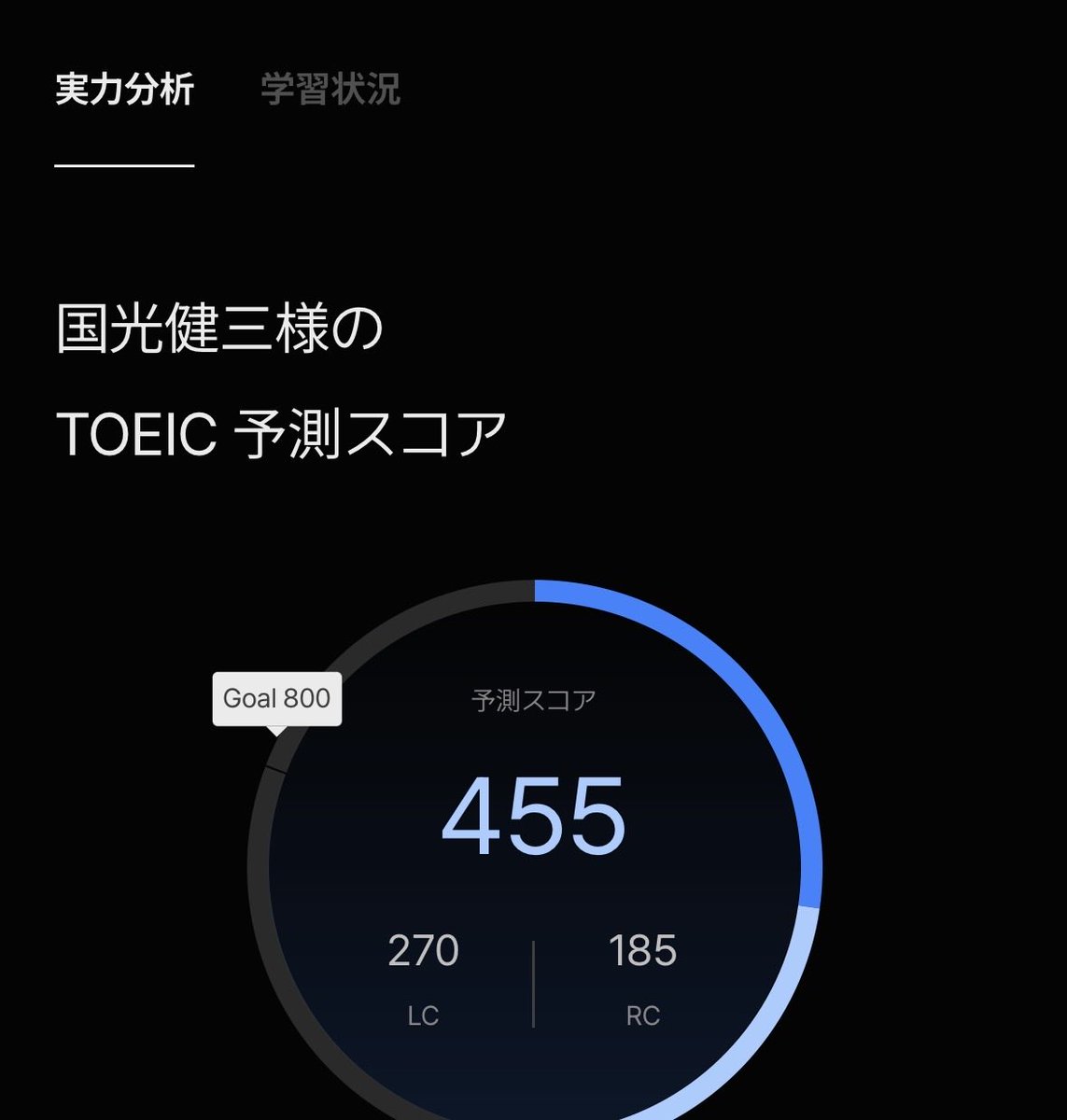studyplaye's tweet image. TOEICの予想スコアです
流石にまずいのでアプリで勉強します！