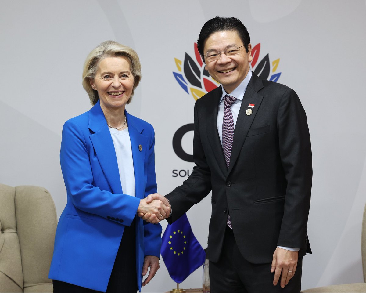 Met President of the European Commission <a href="/vonderleyen/">Ursula von der Leyen</a> on the sidelines of <a href="/g20org/">G20 South Africa</a> . Welcomed the European Parliament’s ratification of the EU-Singapore Digital Trade Agreement, and discussed ways to strengthen EU-ASEAN ties.