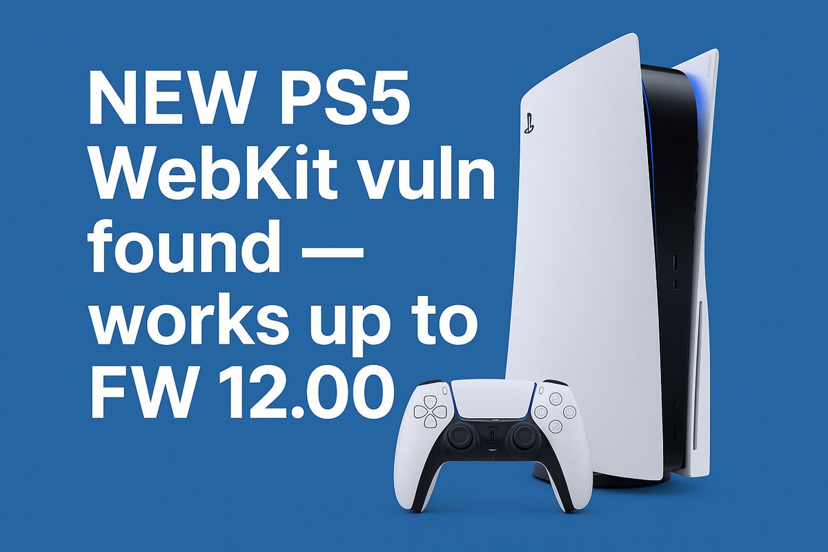 RobinsonPauli18's tweet image. 🚨 PS5 Breaking News
A new vulnerability has been discovered in the WebKit of the PlayStation 5 — compatible up to firmware 12.00.
Scene is heating up! 🔥👀 #PS5 #WebKit #Exploit