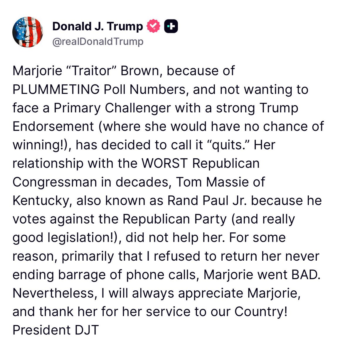 Smokahontas2024's tweet image. Donald Trump has become an absolute embarrassment. When he called Marjorie Taylor Greene a “traitor,” he wasn’t just talking about her; he was talking about every single one of us who refuses to comply with his new Make Israel Great Again agenda. If standing up for America first…