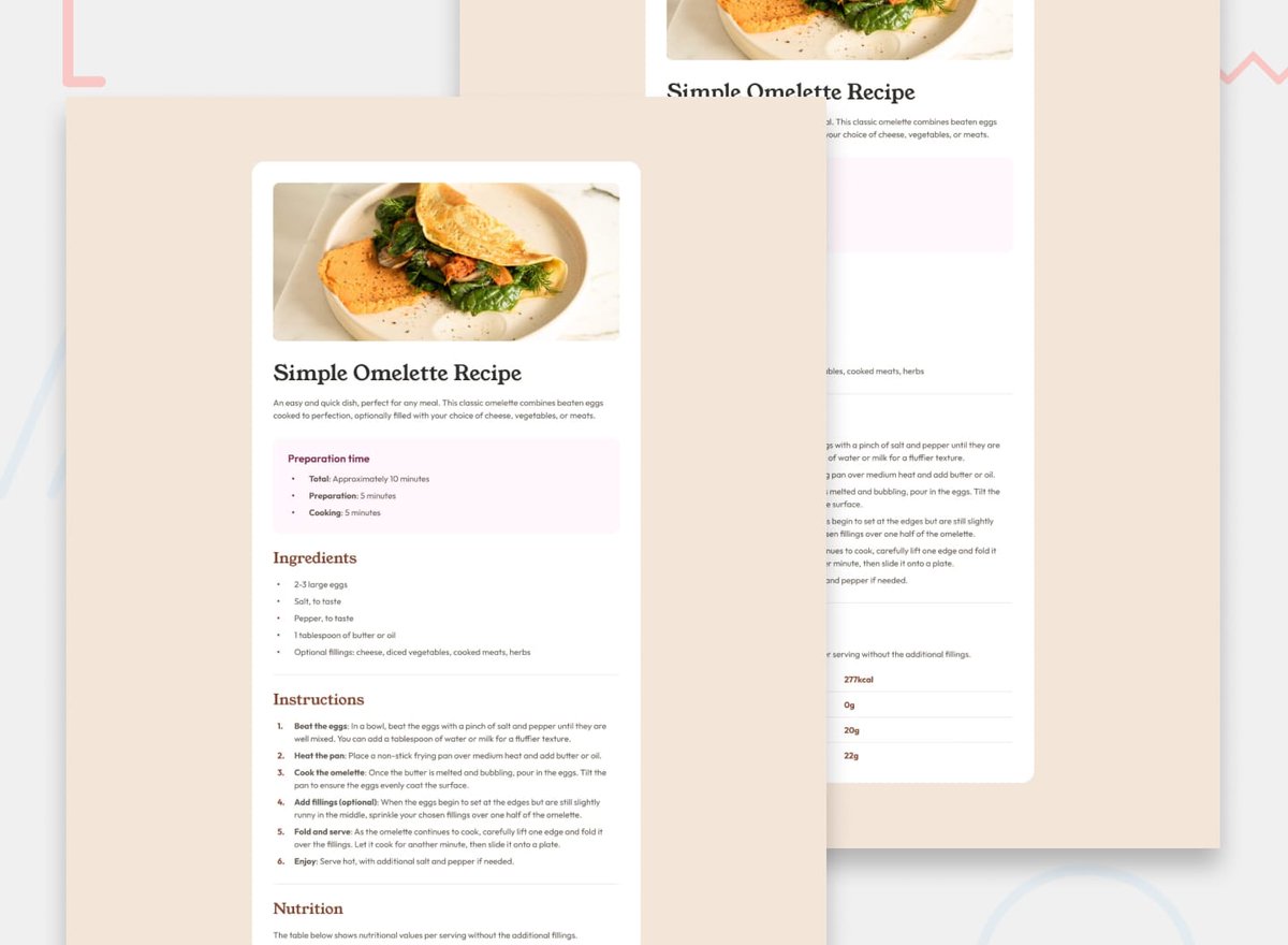 SlomeFr's tweet image. Rebuilt this recipe page today, but still can’t cook IRL😏😪🍳

#Frontend #developer #Buildinpublic #CodingChallenge