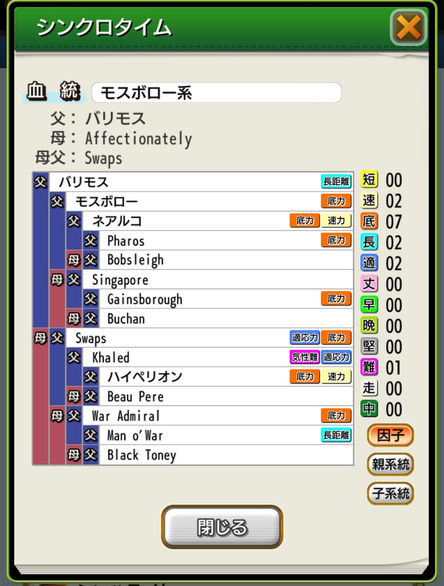 first_dbms's tweet image. なんか新牝馬追加されてますが、
バリモス×パーソナリティの母
でてきた牝馬の様子

パーソナリティ使う時（そんな時は皆無）に気をつけるくらいでよさそうですかね