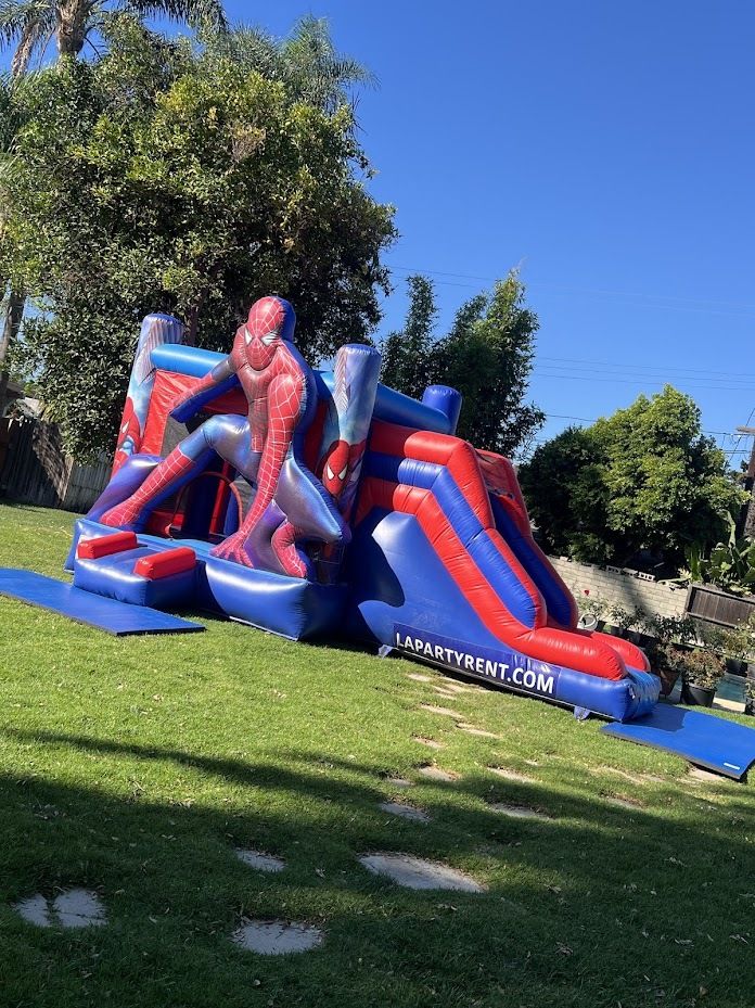 LAPartyRent's tweet photo. Spidey is ready to swing into your celebration! 🕷️💥
Our Spiderman Combo Jumper brings the perfect mix of bouncing + sliding fun — guaranteed to level up any party! 🎉✨

📍 Serving LA &amp; San Fernando Valley
🌐 https://t.co/pEuWvzfMGn
📞 818-473-0003 https://t.co/sTUcvGyvZw