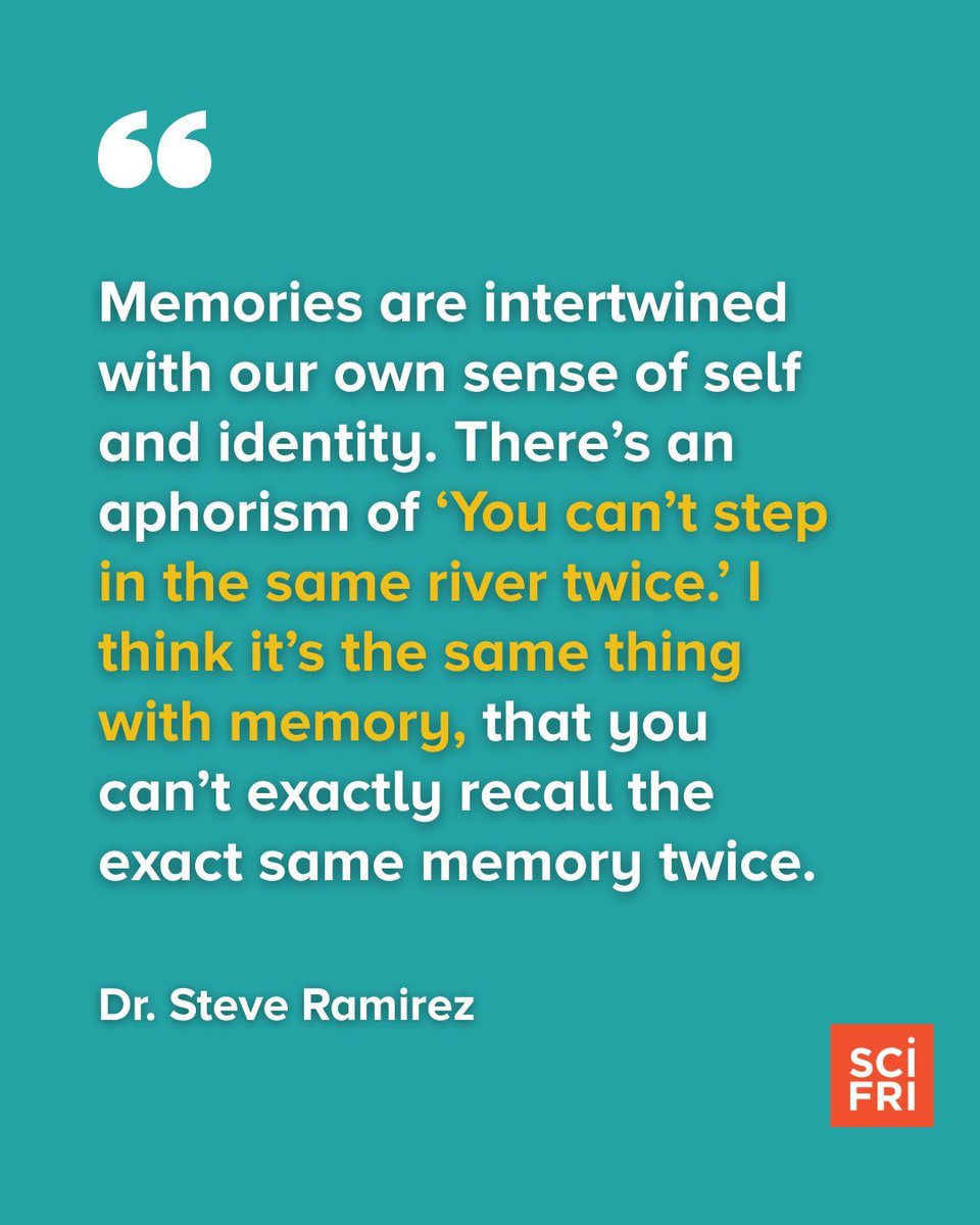 scifri's tweet image. Memories aren&apos;t frozen in time, asserts neuroscientist Steve Ramirez. His research shows how memory manipulation could revolutionize the way we treat brain disorders: buff.ly/Snxy8gs
