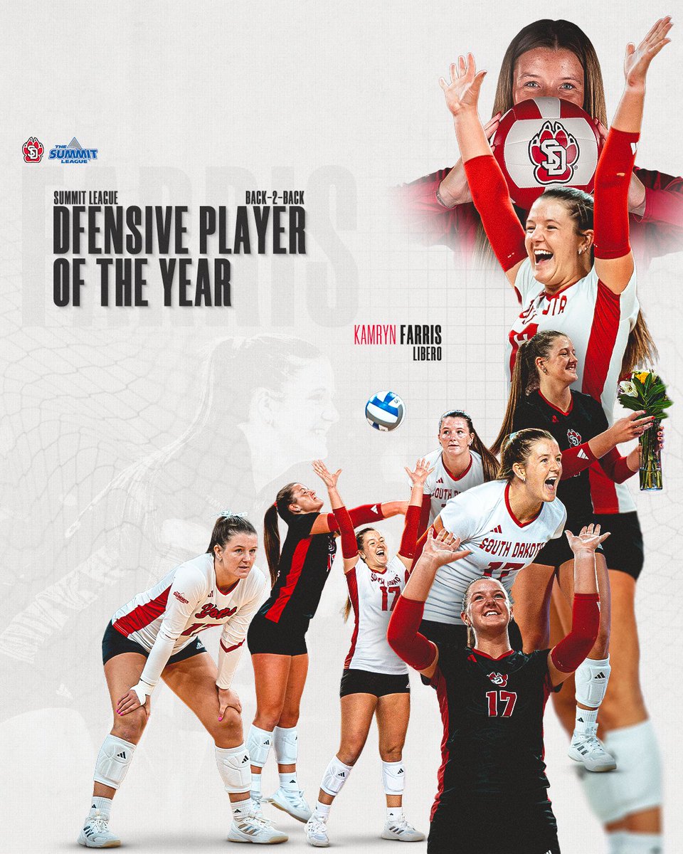 SDCoyotesVB's tweet image. On repeat 🔁

@FarrisKamryn  is @TheSummitLeague Defensive Player of the Year for a second straight year!

#GoYotes