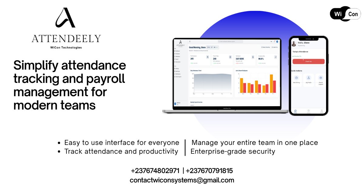 GlennTanze's tweet image. 🔥 Introducing Attendeely — the future of attendance and workforce management.

One platform. Zero manual work.
Instant check-ins, accurate records, automated payroll, real-time insights.
Designed for teams that want to work smarter, not harder.

👇 Here’s why it matters.