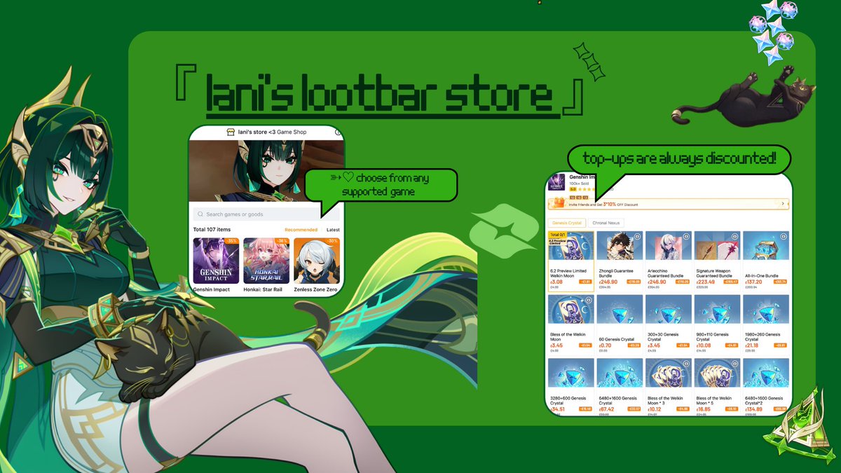 yanaglsm's tweet image. ➳♡ looking to save money with future top ups?

choose @Lootbar_gg, a 100% safe and trusted platform to get top-ups, for less!

༉‧₊˚✧ use my link below to save even more, and support me while you’re at it &amp;lt;3

જ⁀➴ shop: lootbar.gg/shop/lani