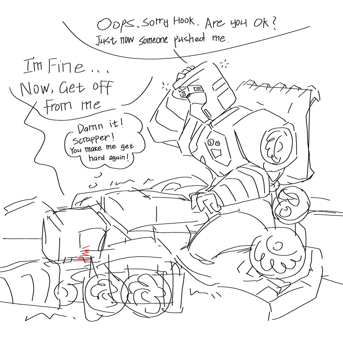 Ra1nySadness's tweet photo. Who pushed Scrapper？#scraphook https://t.co/Q3XEZnDg69