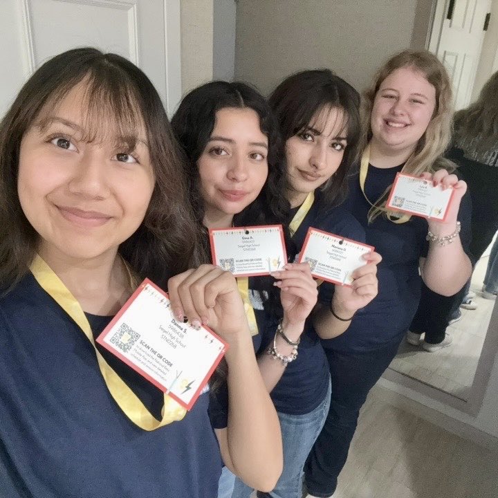Danna Segura, Gina Aguilar, Mariana Delfin, &amp; Lyla Brown took 1st place in the Beta Scavenger Hunt! After starting at 7 A.M. on Saturday, they spent the entire day completing 100 digital entries—beating out more than 6,000 competitors at convention! 💙 <a href="/SiegelHighStars/">Siegel High School</a>