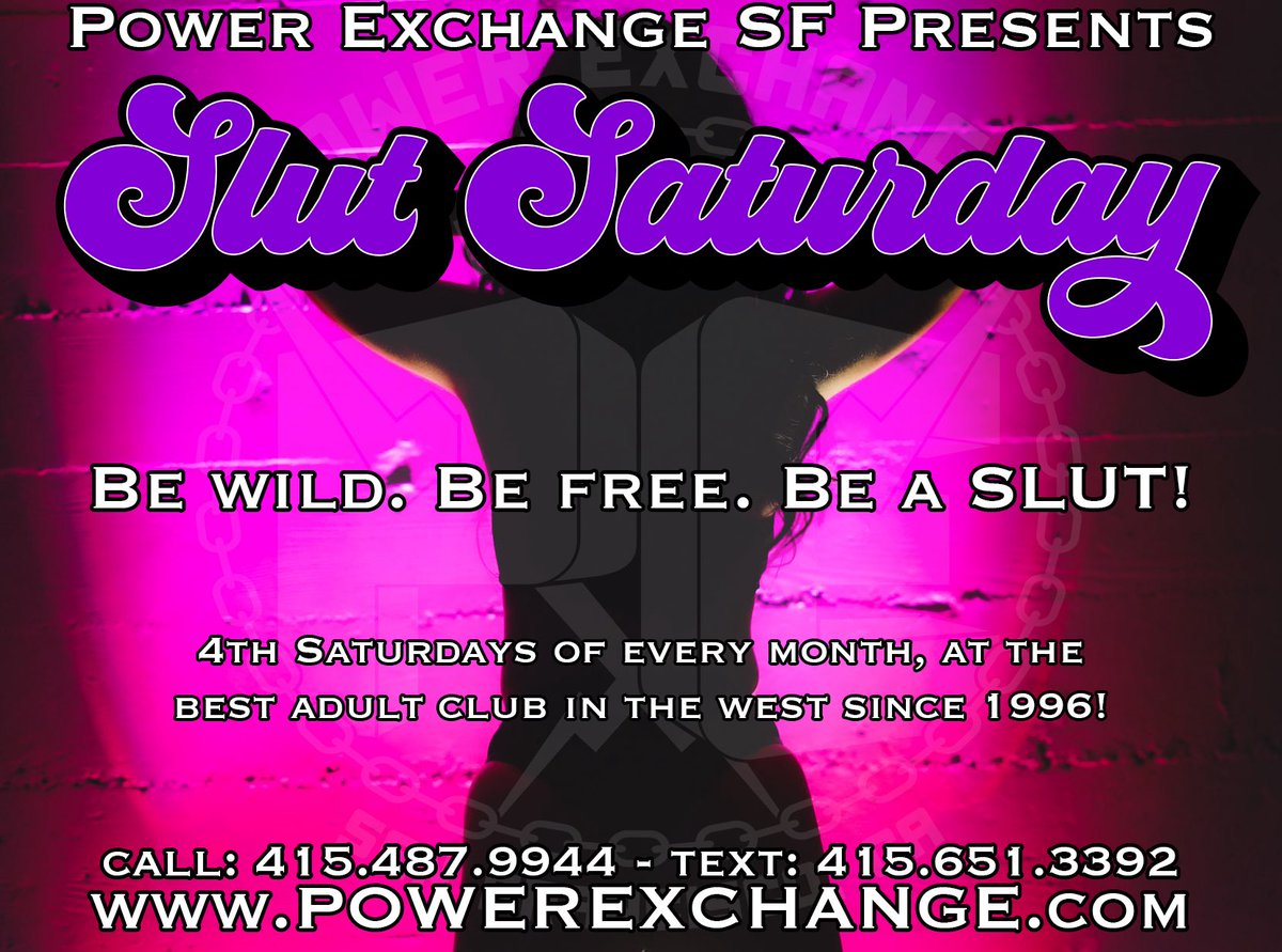 SLUT SATURDAY is calling… and every desire you’ve been holding back is invited.
Whether you are a slut, love sluts, dress like a slut, or just want to watch—this is your night.
Two floors open to everyone. L3 for couples &amp; singles in female attire.
Come play in the world’s most