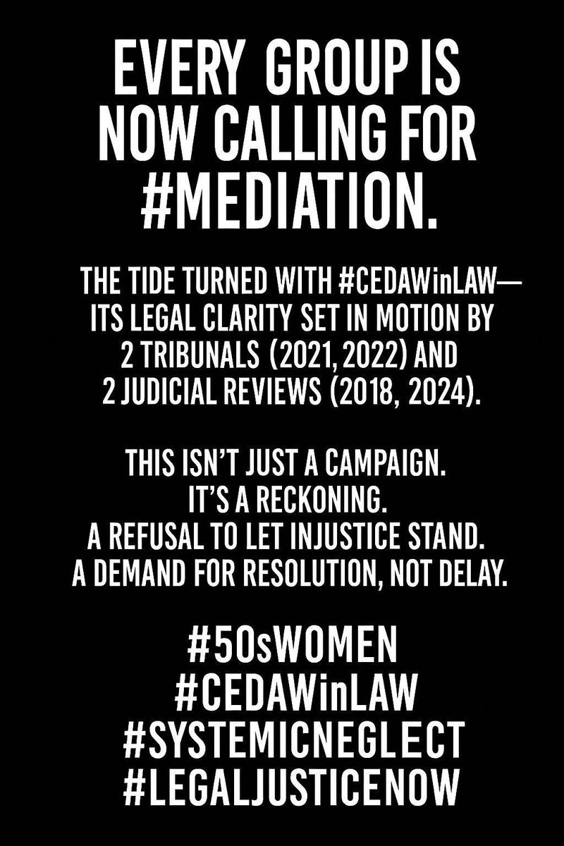 💥Not to be missed #50sWomen #WASPI
❗️The Women's Parliament  will be livestreamed on Monday 8 Dec
"Access to Justice - women &amp; the right to a just World through Law &amp; the legal process" 
#50sWomen must unite behind #CEDAWinLAW led #mediation &amp; refuse to allow #injustice to stand