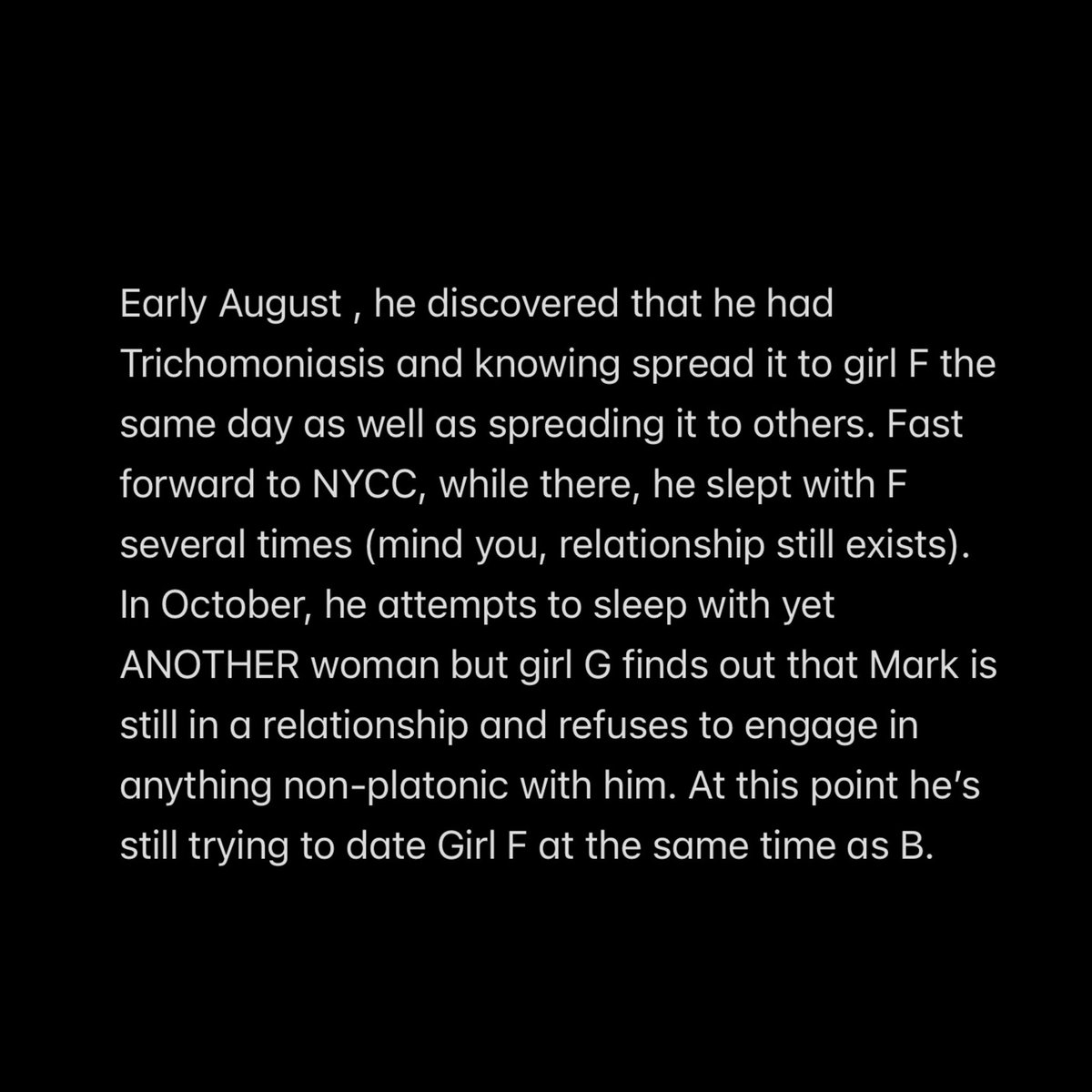 ‼️If you have had any sexual relations with Mark McQueen, it is in your best interest to get tested. This is to everyone in the blerd community. People like this are dangerous and a threat to peoples overall health. This is supposed to be a SAFE SPACE. Help us KEEP it safe!‼️