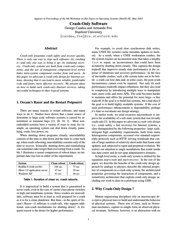 DominikTornow's tweet image. assert() in production, crash on violation 

An assertion violation means the component already failed, just hasn&apos;t crashed yet

Crash the component and let the rest of the system compensate 

A crash is always a possible failure mode

Take advantage