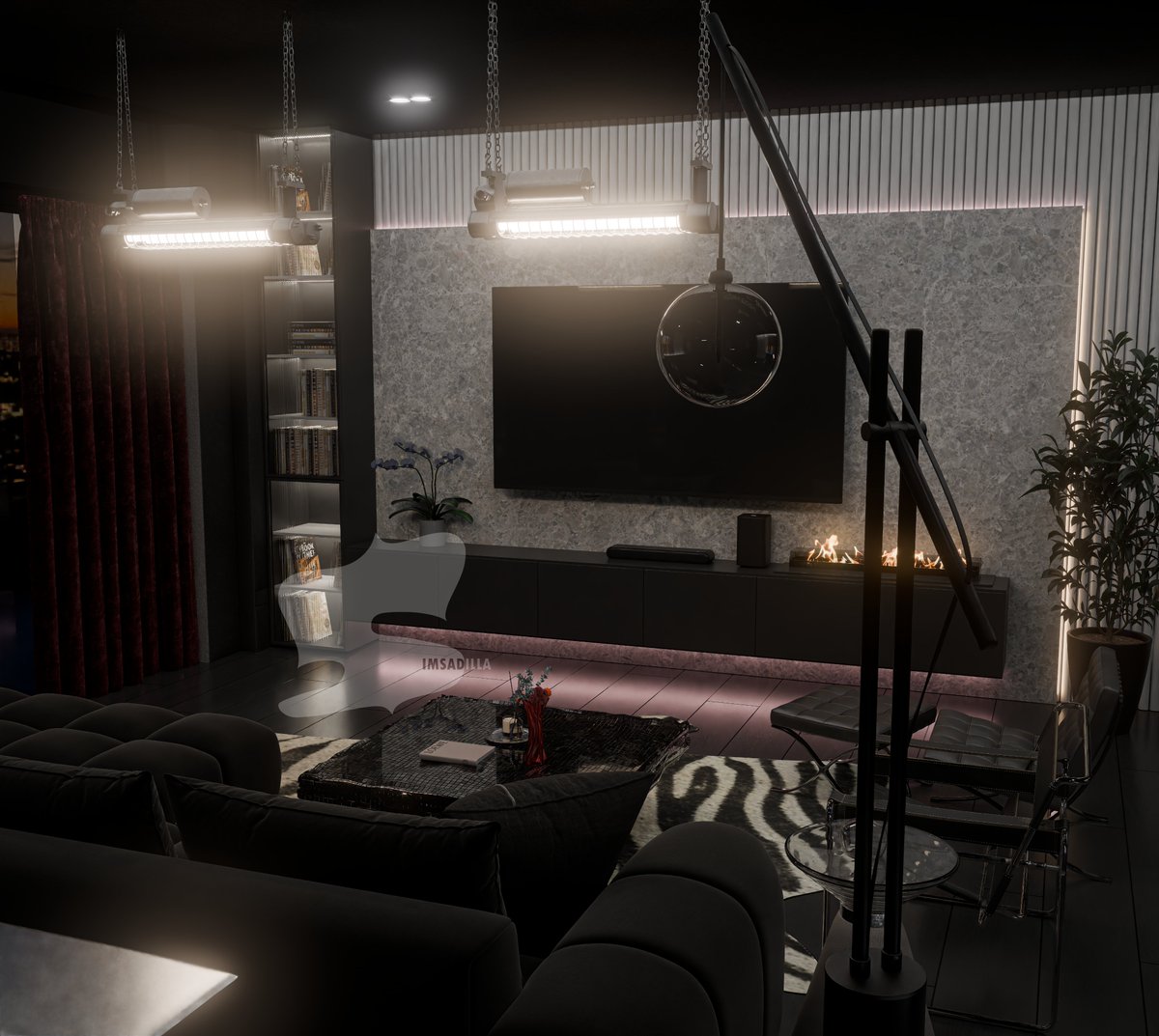 simsadilla's tweet image. New York, New york. Dark interiors with prints&amp;gt;