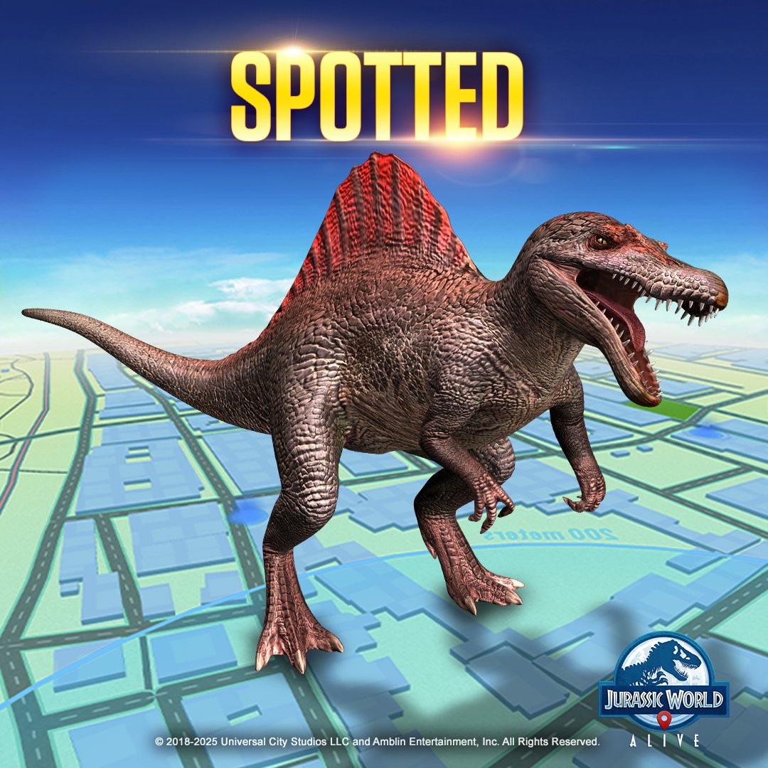 JWorldAlive's tweet image. 🚨🚨 #SPOTTED! Have you seen Spinosaurus Gen 2 on your Map today?

Dart it now!
🎯 ludia.gg/JWA25_1122
