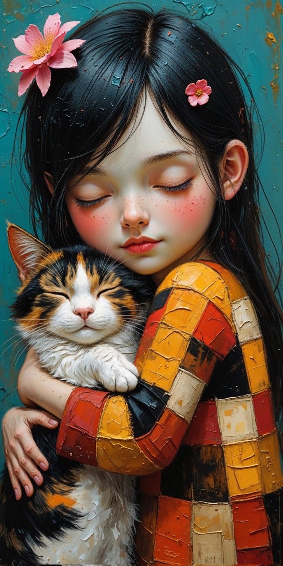 mshafqat72's tweet image. In the quiet warmth of a hug, even the smallest hearts find their safest place. 🌸🐾
There’s a special kind of magic in the bond between a child and a gentle cat — a reminder that love needs no words, only feeling. ✨💕
#Love #Compassion #Art #Peace