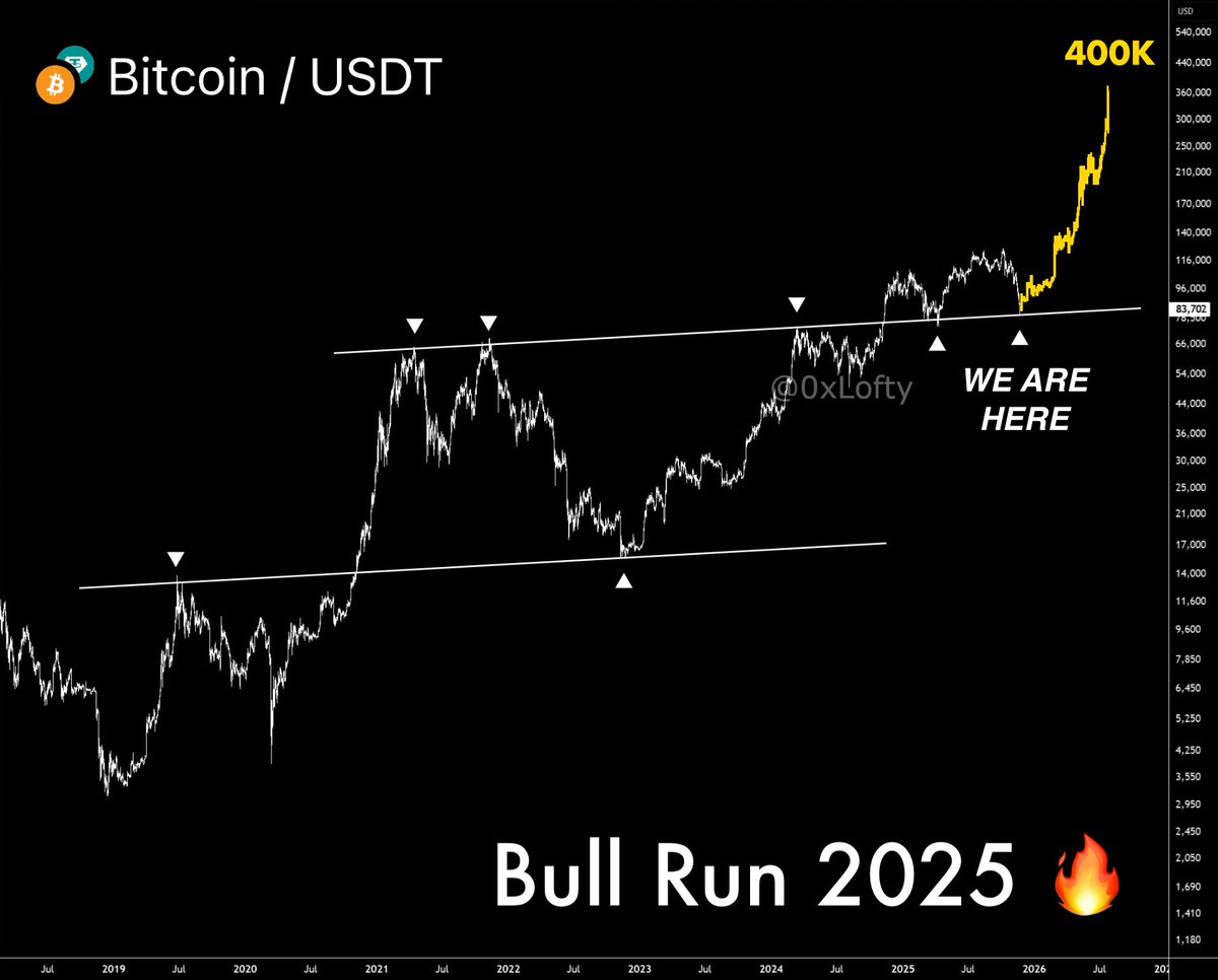 The real Bull Run starts after this shakeout 🚀

$BTC is on its way to $400K, and now is your last chance to jump in.

Altseason starts in 3 days, and every $100 in lowcaps now = $100,000 next month.

Here’s my list of altcoins with 150–250x upside potential 🧵⬇️