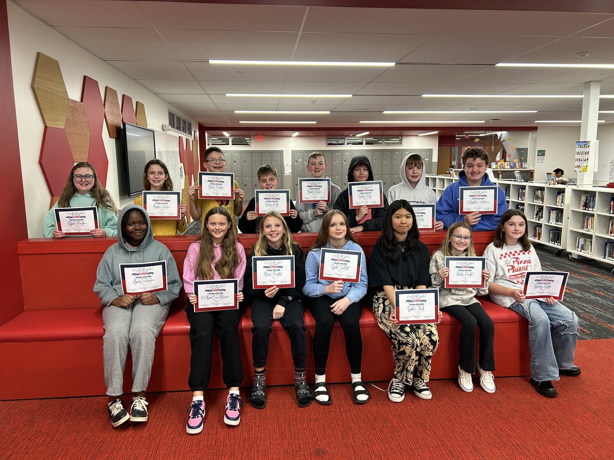 Congratulations to our November #theLYNXway students of the month!
Our student celebrated their nominations with a pizza party with our principals. 
Proud of our Lynx for continuing to excel in and out of the classroom.