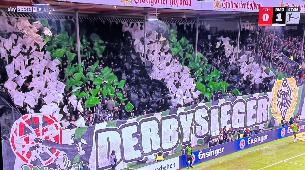 Und wieder eine Choreo!🔥
Wahnsinn, was unsere Szene da die letzten Spieltage abliefert
Forza #Borussia ⚫️⚪️🟢