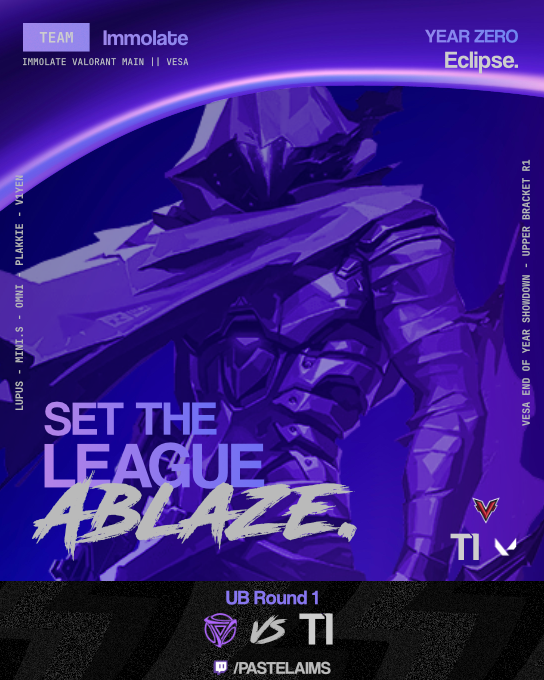 welcome plakkie

for your first mission you will play thanos (<a href="/HighBorn_GG/">High Born</a> 2nd team)

Catch our first match in the #VESA End of Year Showdown at 8PM.