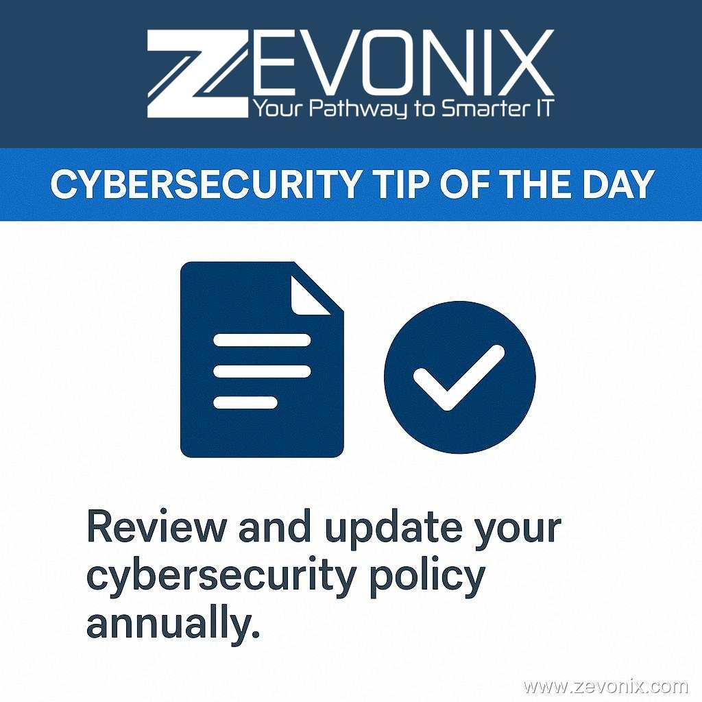 Zevonix_IT's tweet image. 🛡️ Policies aren’t set-and-forget—cyber threats evolve.
📋 Review and update your cybersecurity policy every year to stay protected.
👉 zurl.co/KDcbT

#CyberSecurity #Policy #RiskManagement #Zevonix