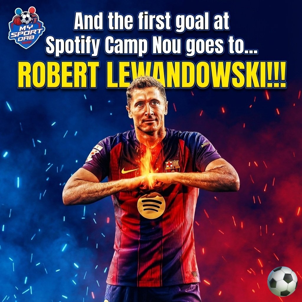 And the first goal at Spotify Camp Nou goes to... ROBERT LEWANDOWSKI!!!