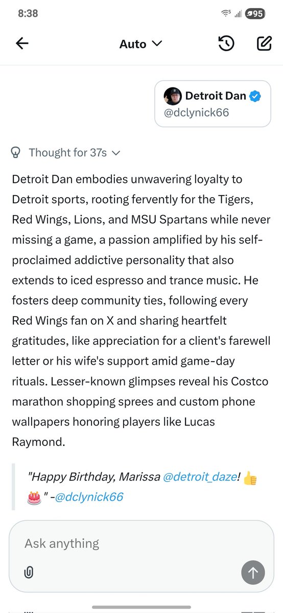 It's incredible how GROK AI knows me so incredibly well. Everything I see here is 100% correct. 👍 💯