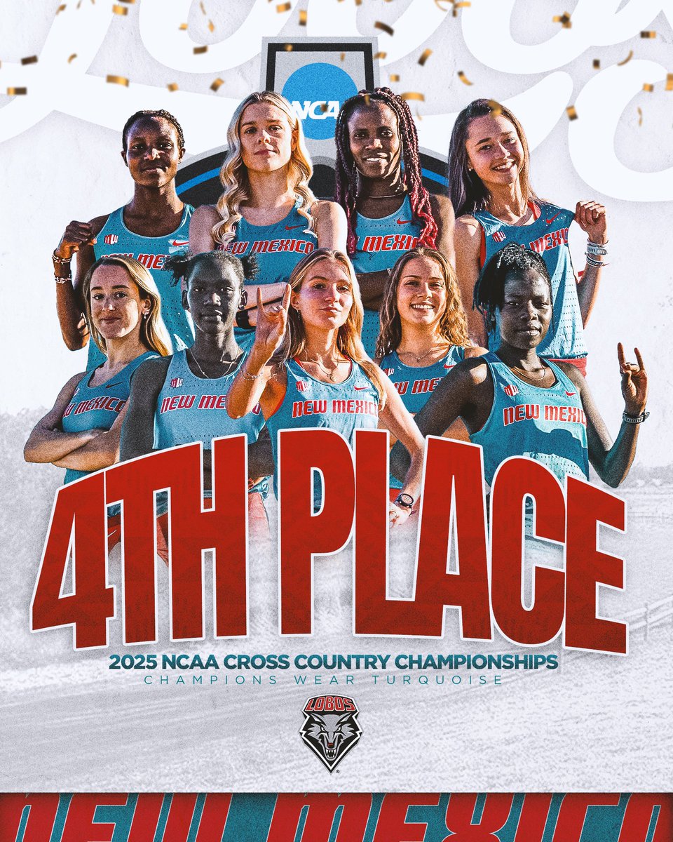 𝟰𝘁𝗵 𝗶𝗻 𝘁𝗵𝗲 𝗡𝗮𝘁𝗶𝗼𝗻.

The Lobo women have now finished among the Top 10 in the nation in each of their last 15 team appearances at NCAA XC Championships!

#GoLobos
