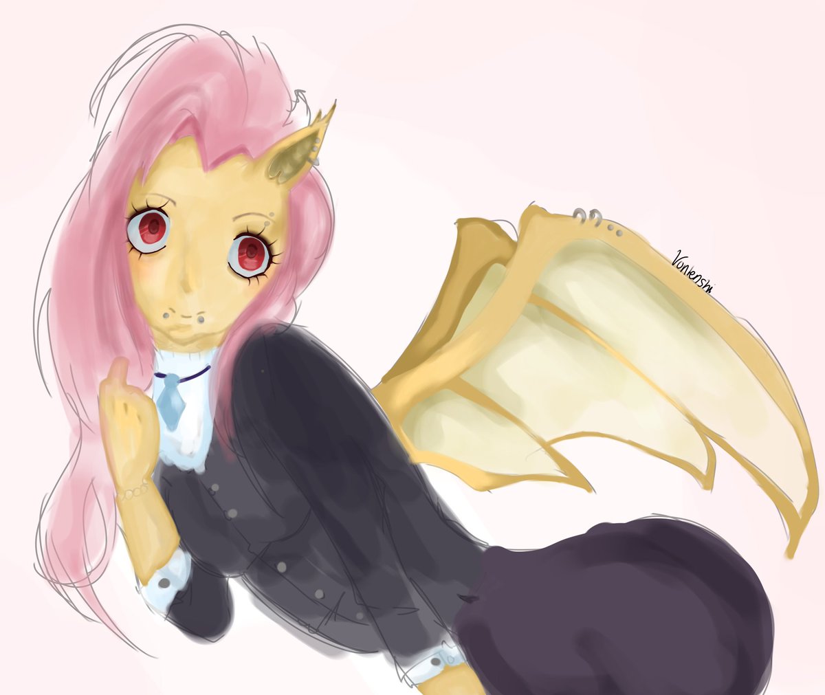 vontenshi's tweet image. #fluttershy doodle