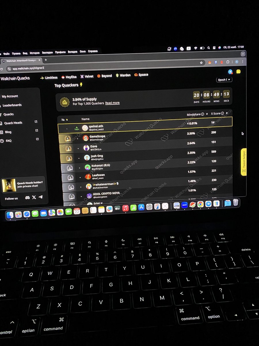 qwinsi_web3's tweet image. Epoch I of @Alignerz_ is underway!

Only 22 days left🦆
3.84% of the total supply is already reserved for the top 1,000

I thought getting into the top 1,000 would be easy since there are so many spots, but now I realize the competition is getting tougher every day. Relax for a…