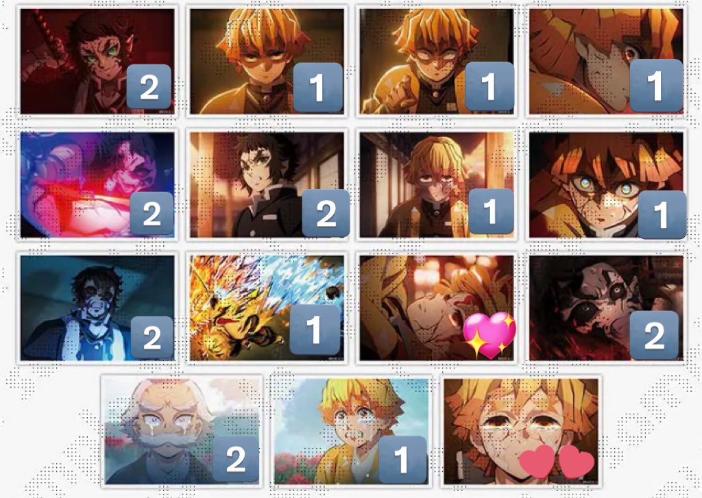 鬼滅の刃 場面写ブロマイドくじ 無限城 【求】💖>💕 【譲】獪岳.善逸