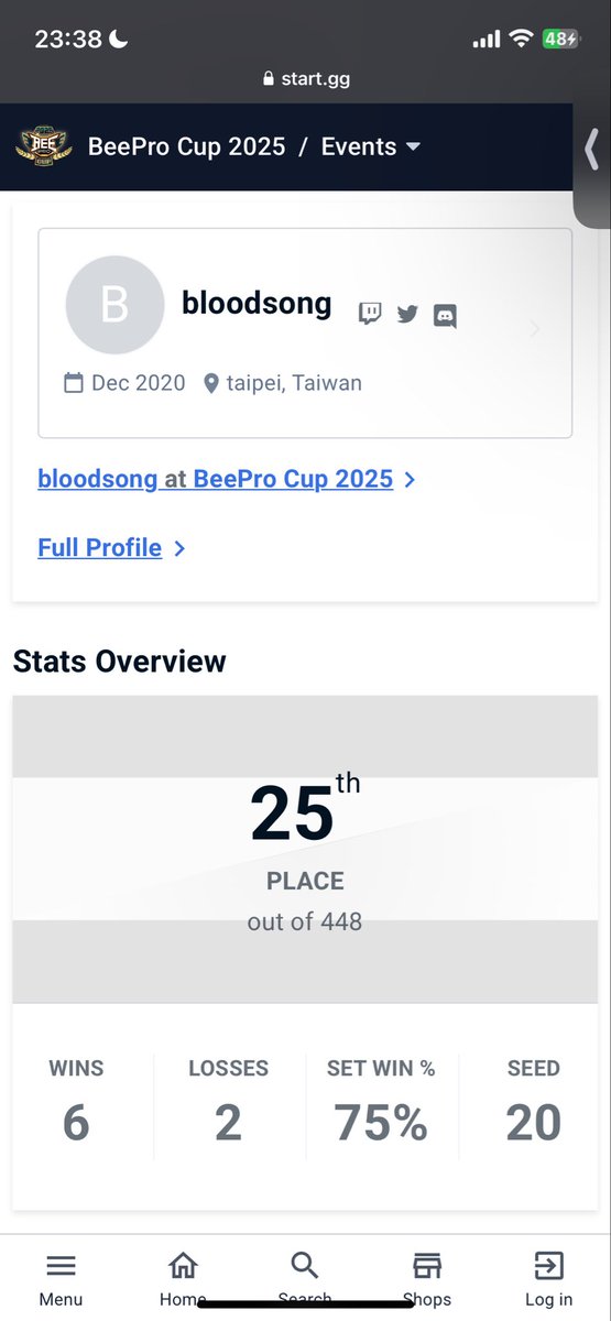 #BeeProCup day 2
今天的內容還行
但細節上的想法跟行動有點沒調整好
要再改進
今天勝部輸給<a href="/bikotaro_kkg/">びこ太郎（格ゲー）</a> 
他的隆真的厲害
敗部輸給<a href="/ugang_fgc/">J Team|Ugang</a> 
很多地方調整怪怪
有點醜醜的
也恭喜他進入8強
明天逛街模式🐢