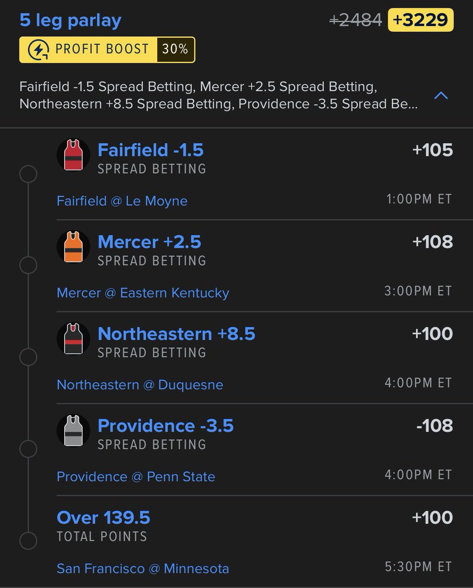 LocksOverUnder's tweet image. College Hoops picks 11/22🏀

14-3 in our last 3 days of CBB including a 6-0 day yesterday…

5 picks straight and in a +3200 parlay⬇️

Fairfield -1.5
Mercer +2.5
Northeastern +8.5
Providence -3.5
Minnesota v SF o 139.5

Let’s stay hot in CBB 

#sportsbettingX #CBB