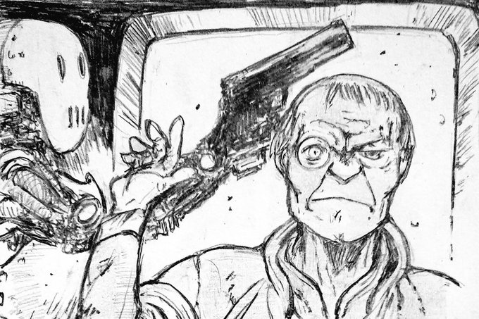 【模写】
士郎正宗【アップルシード】3巻 スレイド教授 