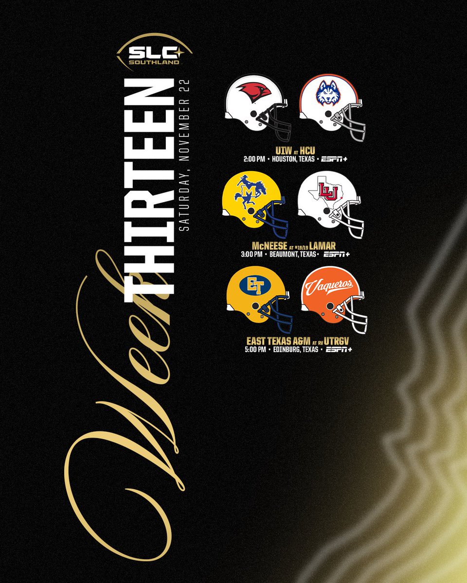 THE FINAL STRETCH IS HERE 🔥

The regular season wraps with three league showdowns — capped by a massive Battle of the Border in Beaumont!