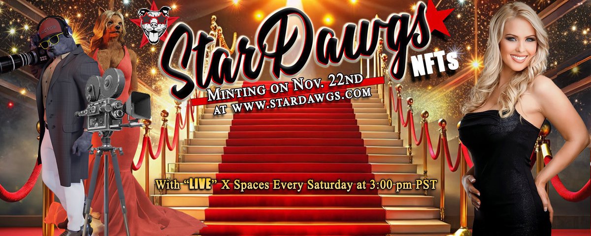 rla323's tweet image. 🥳 TODAY IS THE DAY 🥳

I, along with @InterLinkAll will be showing our full support for our friends @darcydonavan and @StarDawgs as they launch their NFT collection today. Join us as we celebrate with them in their space starting at 9:30am pst / 12:30pm est.…