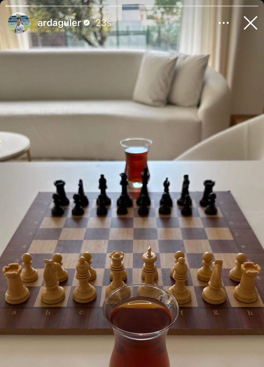 MadridXtra's tweet image. Arda Güler on IG. 🫖♟️