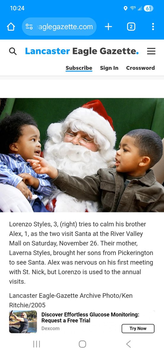 20 years ago, 3-year-old Lorenzo Styles Jr. and Sonny (1) were photographed visiting Santa by the Lancaster Eagle Gazette.

Today, they are celebrating Senior Day as Buckeyes.

Time flies.