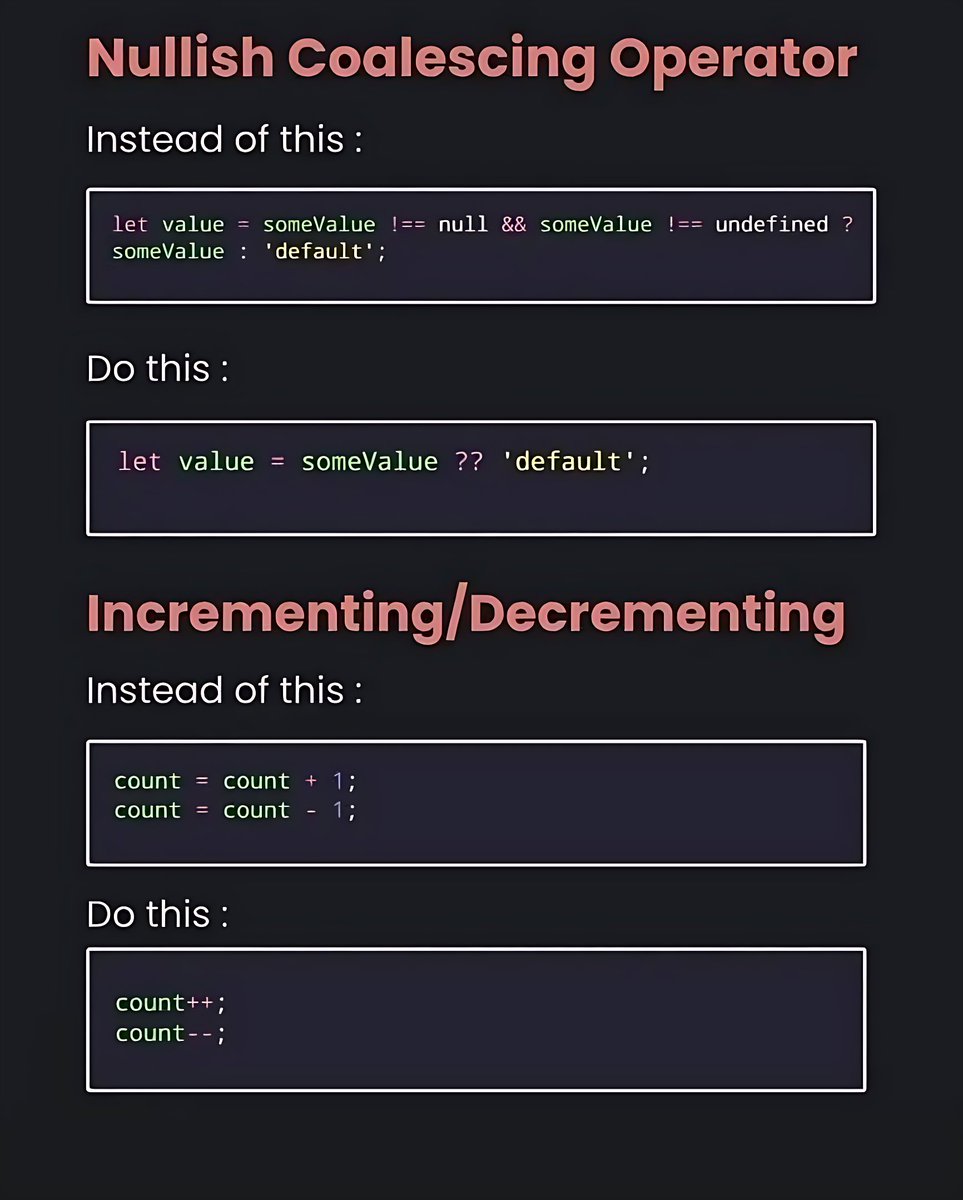 11xcoder's tweet image. Transform your workflow with simple tweaks that make a huge difference in your code&apos;s cleanliness and efficiency. Plus, get that spark of inspiration for your next full-stack adventure! ✨

#JavaScriptTips #CodingHacks #FullStackProjects #DeveloperLife