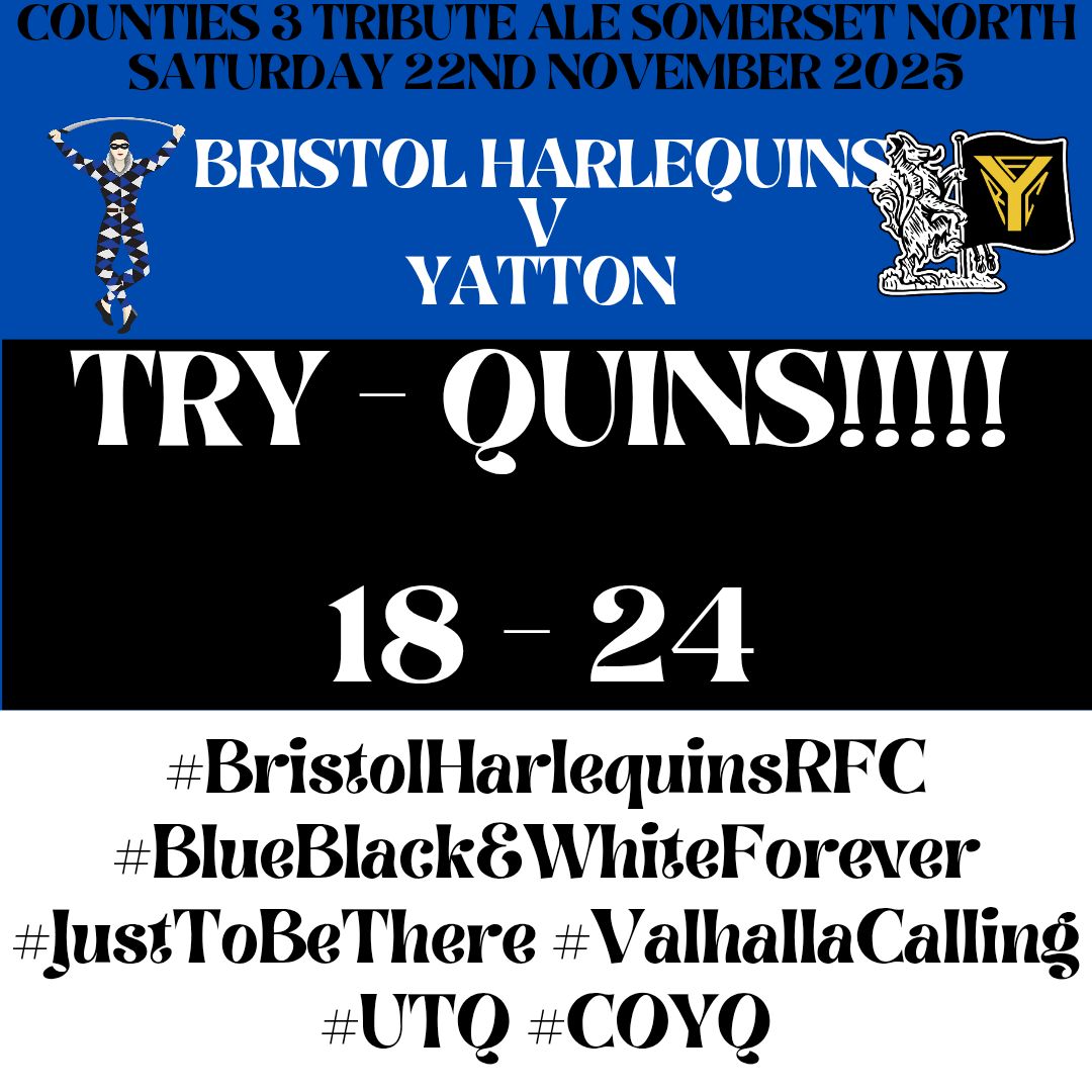 BristolQuins's tweet photo. TRY FOR QUINS!!!!!
Quins grab a 3rd through Archie Britt, sponsored by Bristol Sheds & Gates
6 points in it heading into the closing stages!
18 - 24
🔵⚫️⚪️
#BristolHarlequinsRFC #BlueBlackAndWhiteForever #JustToBeThere #ValhallaCalling #UTQ #COYQ https://t.co/Yt1DEDPezv