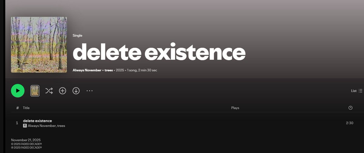 wohoooo new <a href="/alwaysnovmber/">ALWAYSNOVEMBER</a> &amp; <a href="/trees240p/">trees</a> !!!!!

open.spotify.com/track/5mx43WwK…