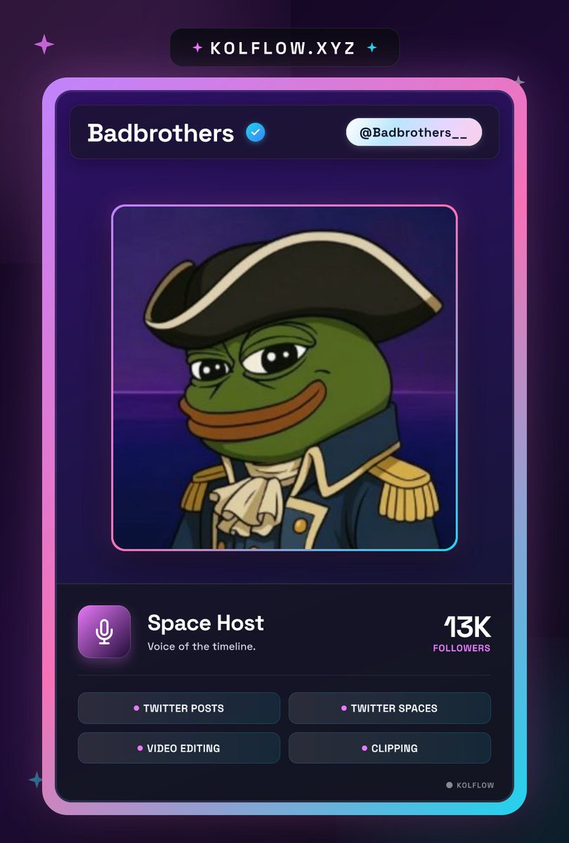 Badbrothers__'s tweet image. Coming later today to KOLflow.xyz Social Cards! 

The social Card feature isn&apos;t just a way to show you joined, but also to show off the type of content you make, like a mini resume for the timeline!

Its also just not a one time thing, more cards can be unlocked!