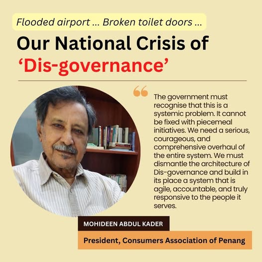 consumer_penang's tweet image. a perfect, damning metaphor for the state of our nation. This is not merely bad luck or poor #management; it is a #systemic #disease we must name and confront: Dis-governance.

#failure #crisis #Malaysia #accountability #overhaul #actnow #goodgovernance

facebook.com/photo?fbid=126…